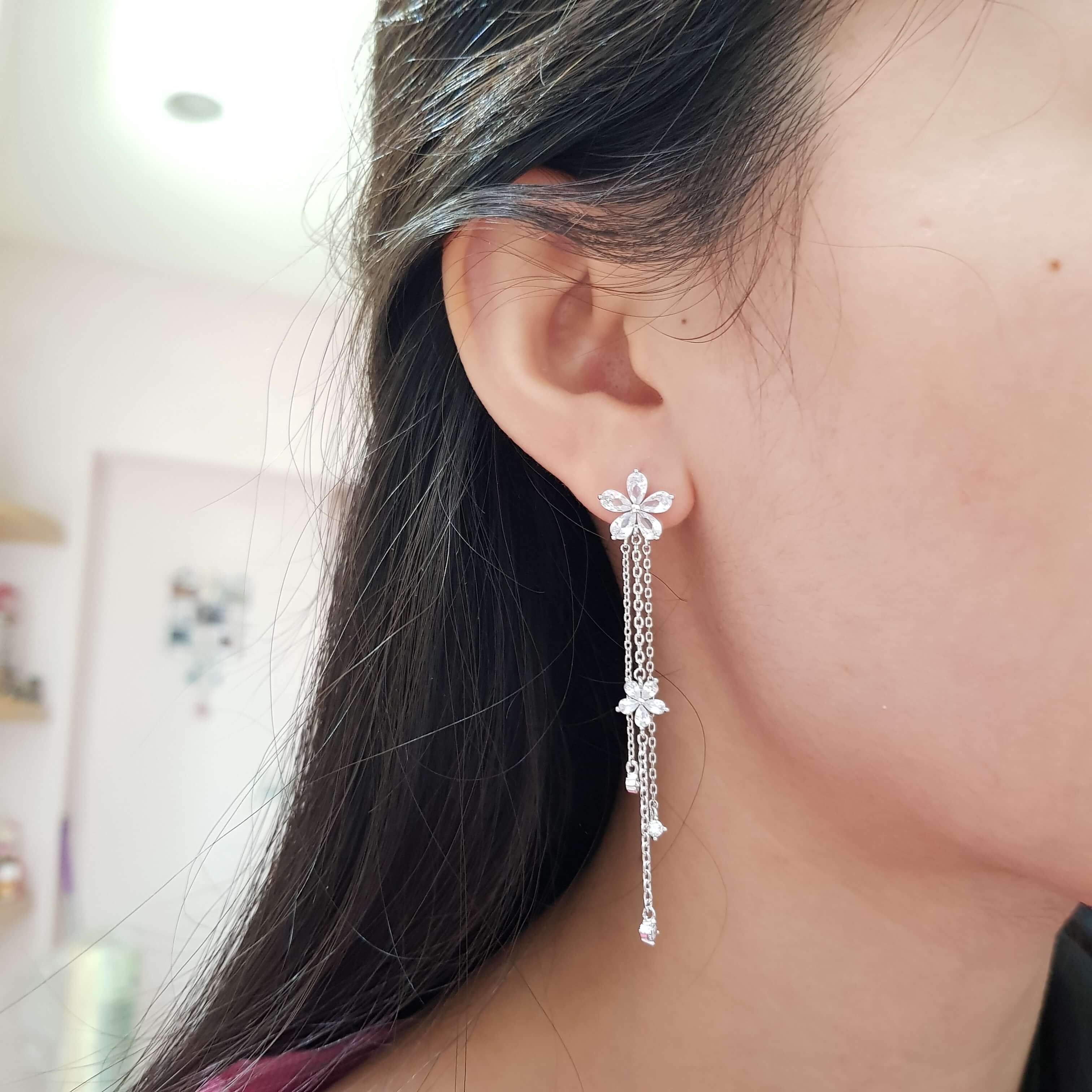 【A003】(925銀針耳環) 花之戀 6