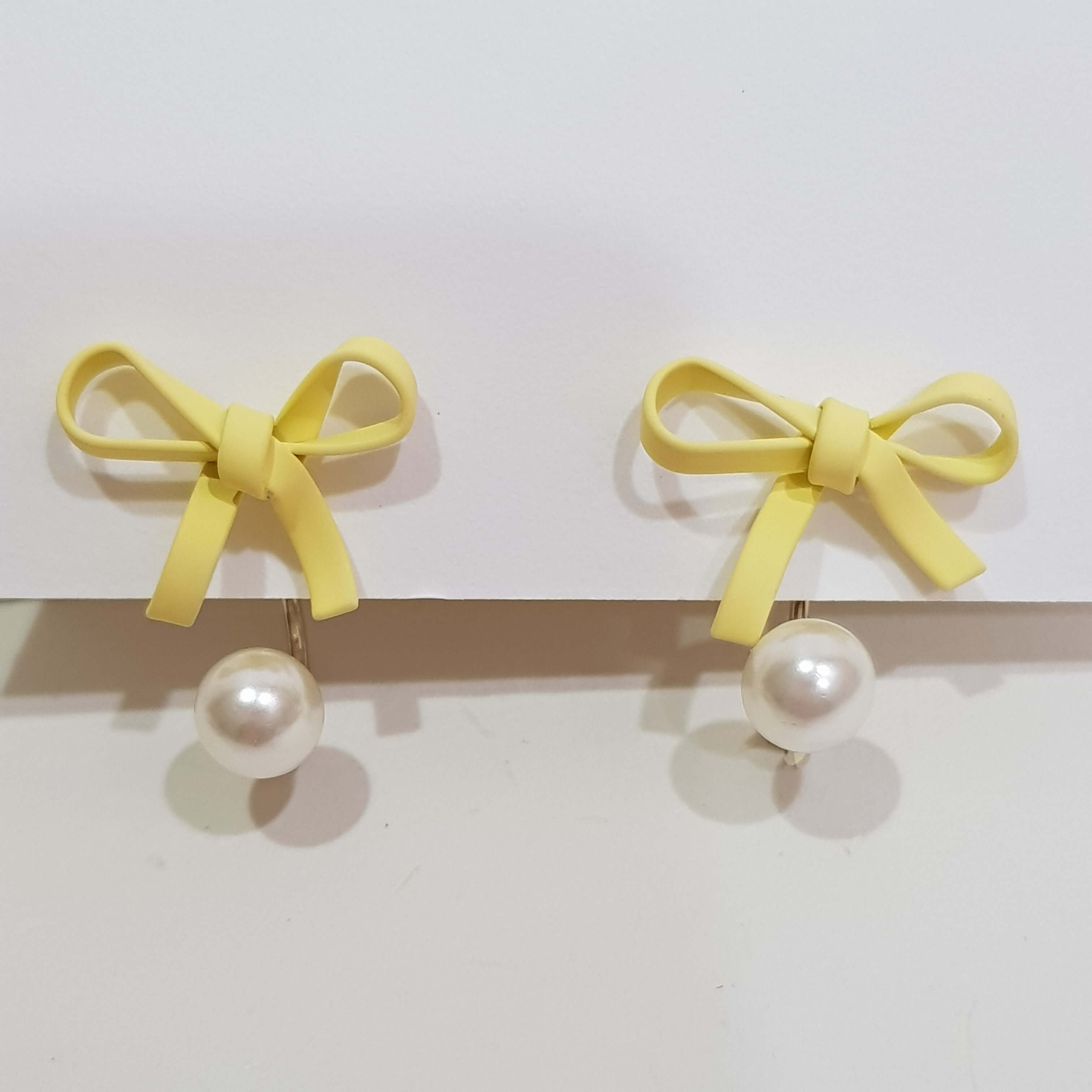 【B006】(耳環) 蝴蝶結珠珠 3