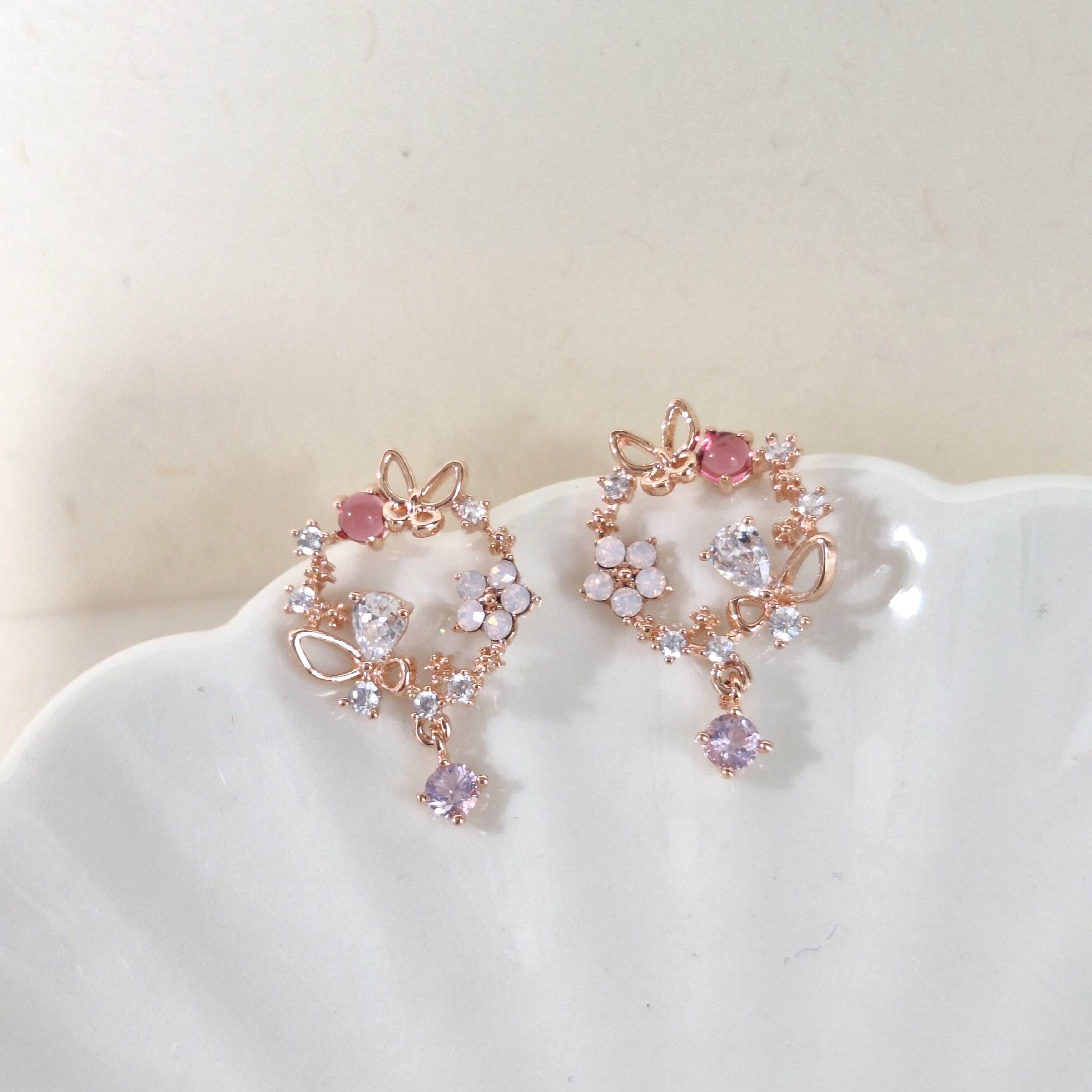 【E006】(925銀針耳環) 花園盛開 3