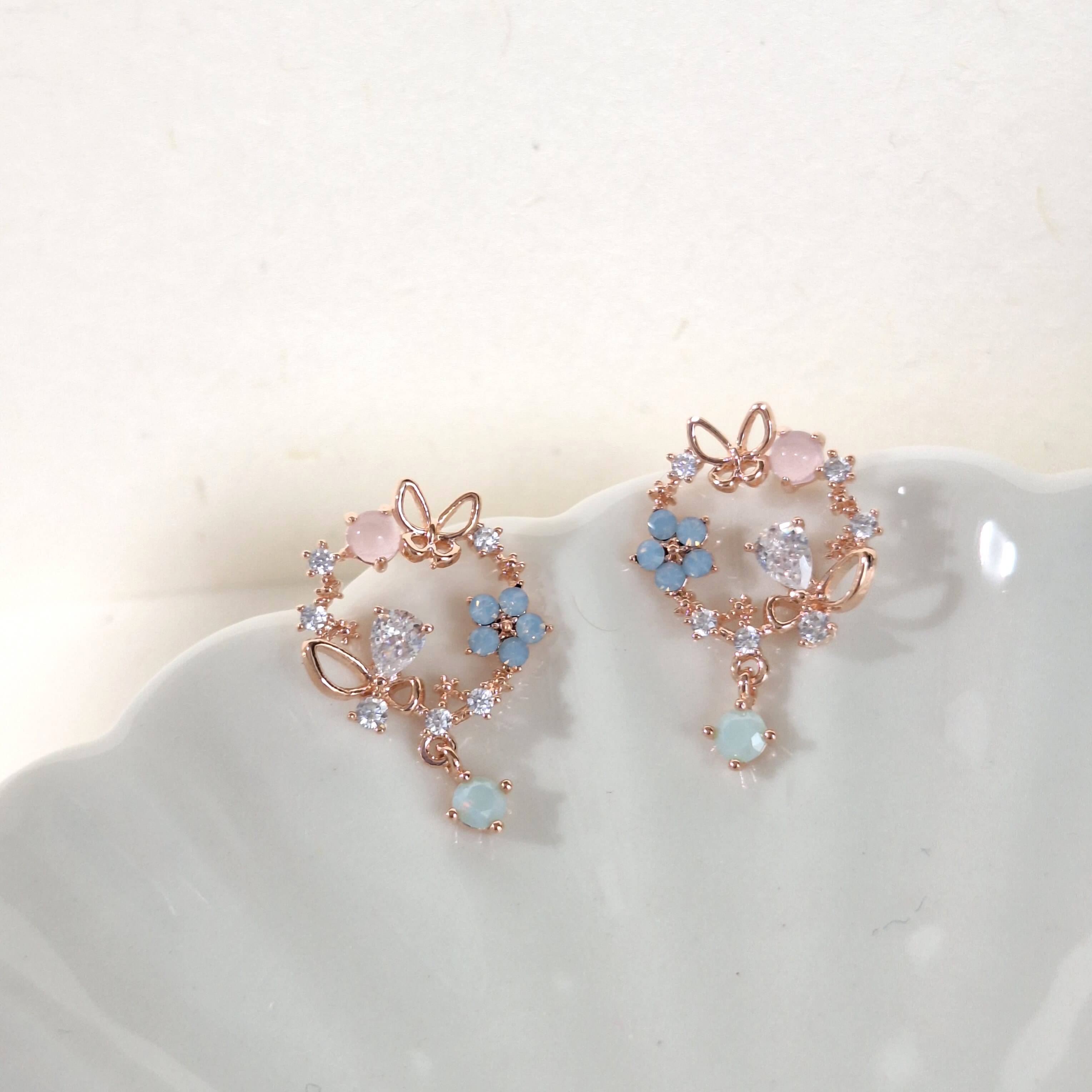 【E006】(925銀針耳環) 花園盛開 4