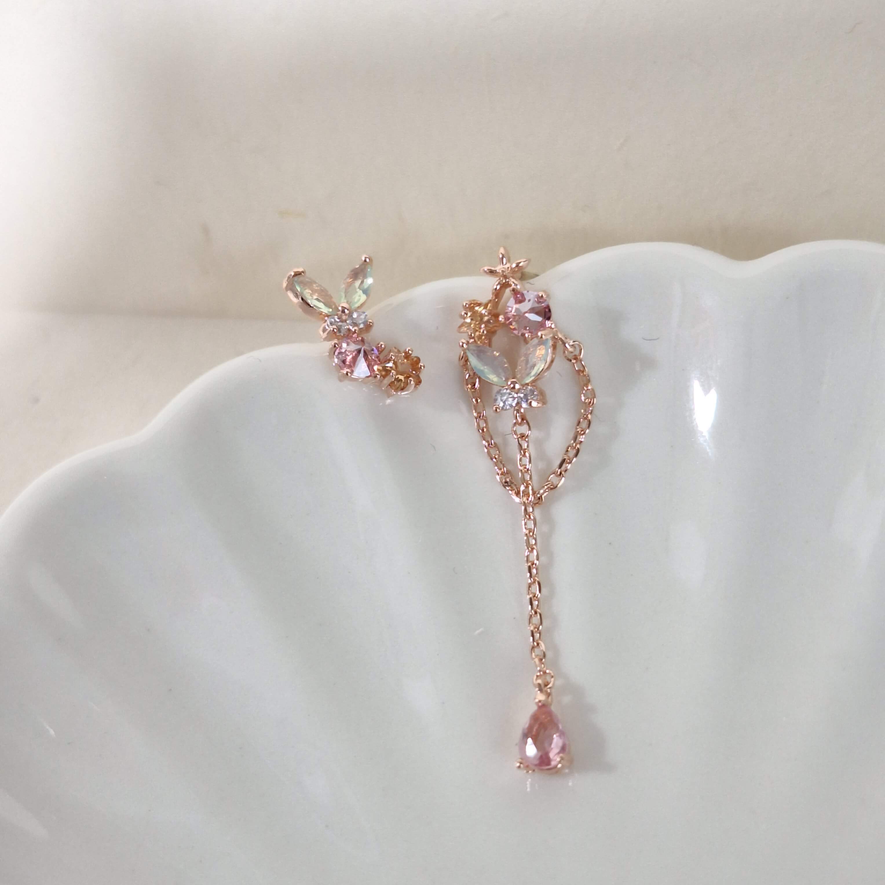 【E012】(925銀針耳環耳夾) 翩翩飛舞 4