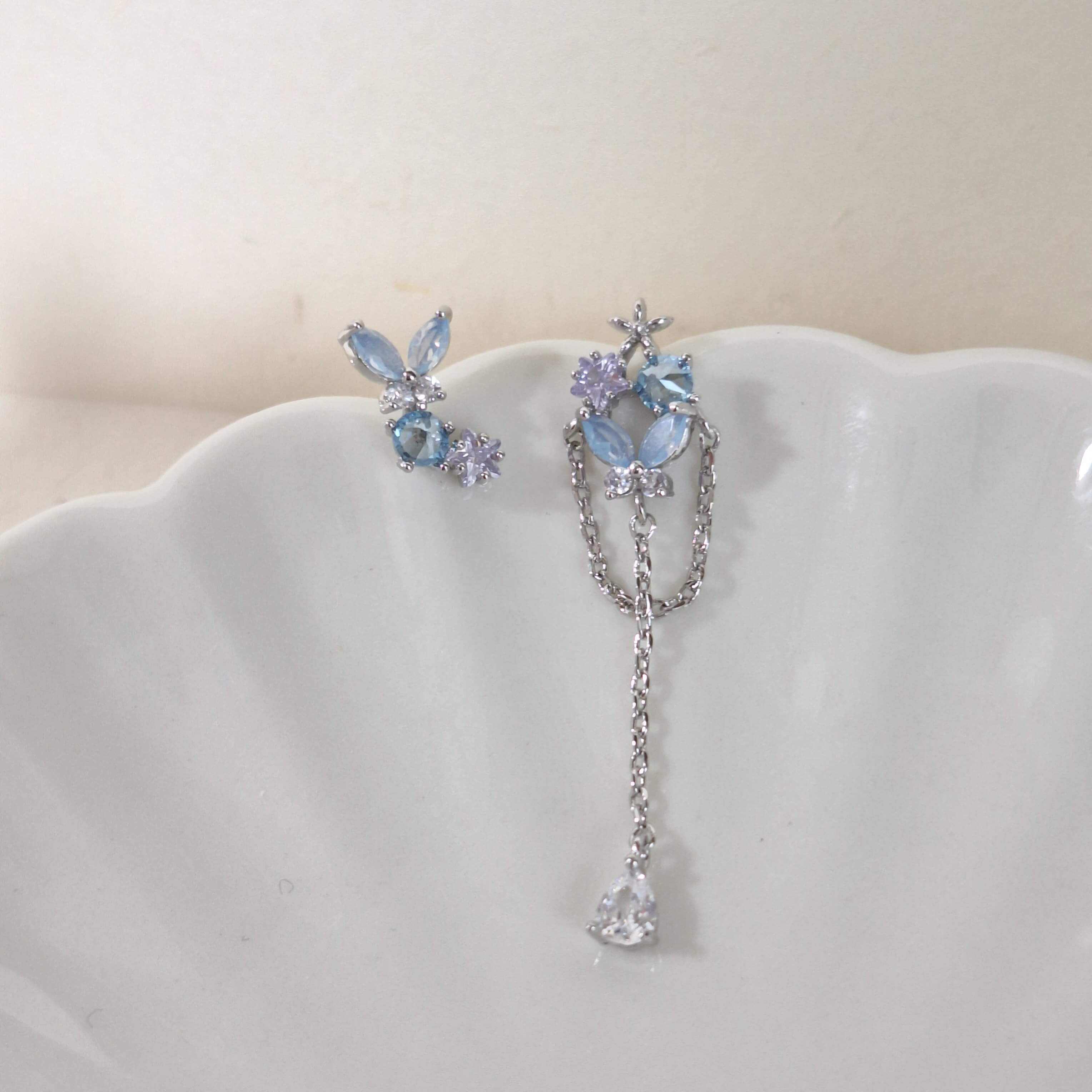 【E012】(925銀針耳環耳夾) 翩翩飛舞 3