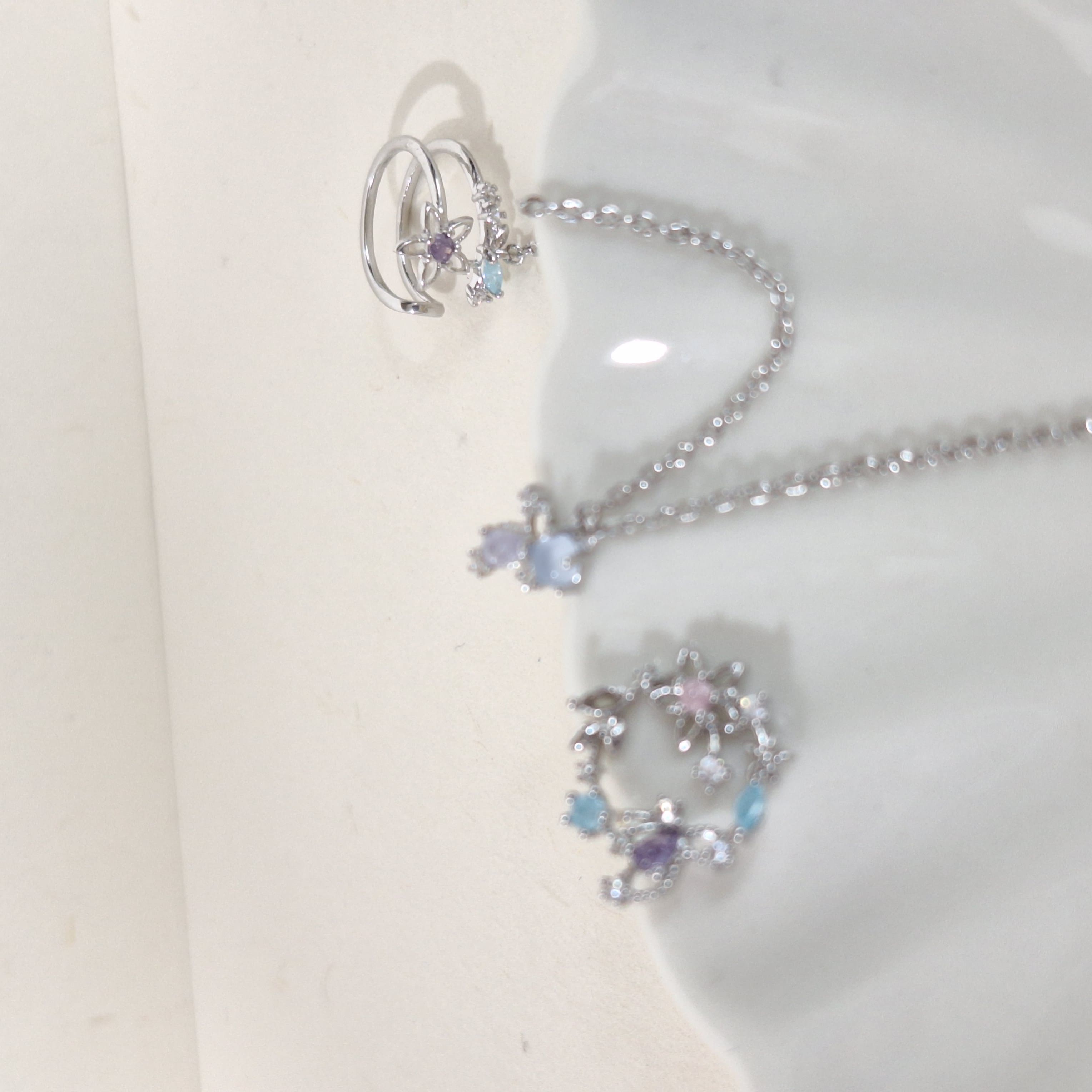 【E015】(925銀針耳環耳扣夾) 花蝴蝶戀 3