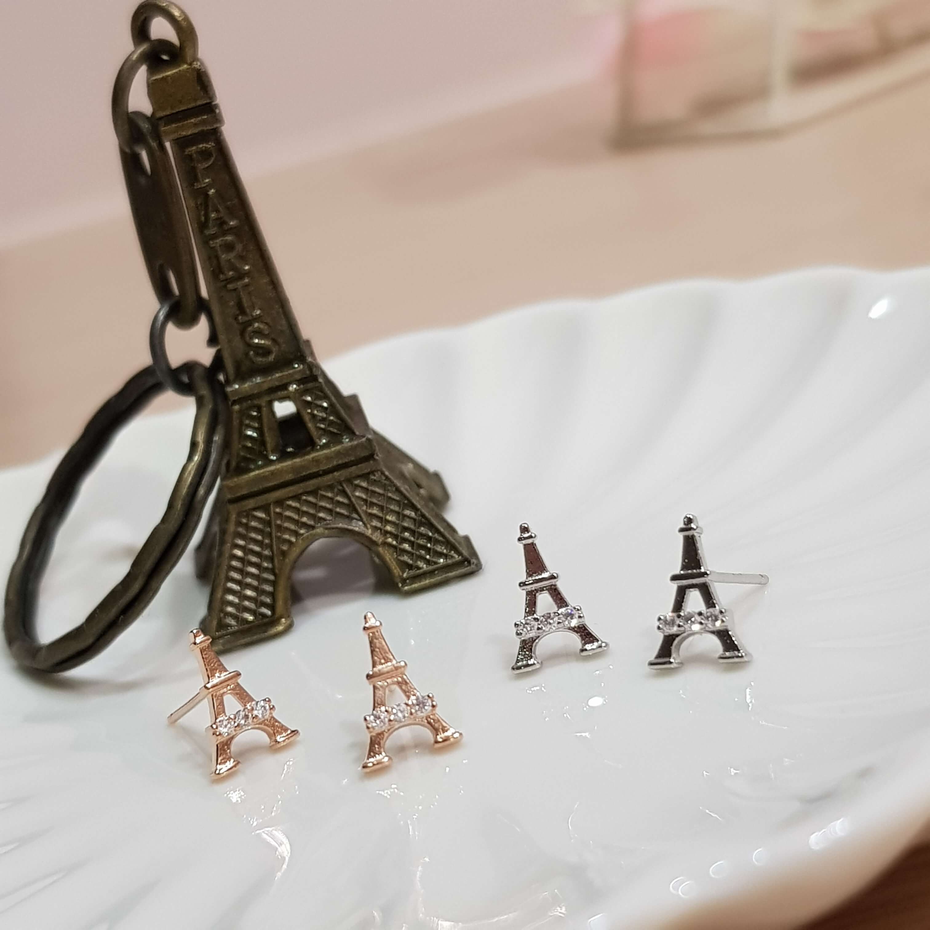 【F006】(925銀針耳環) 閃耀巴黎