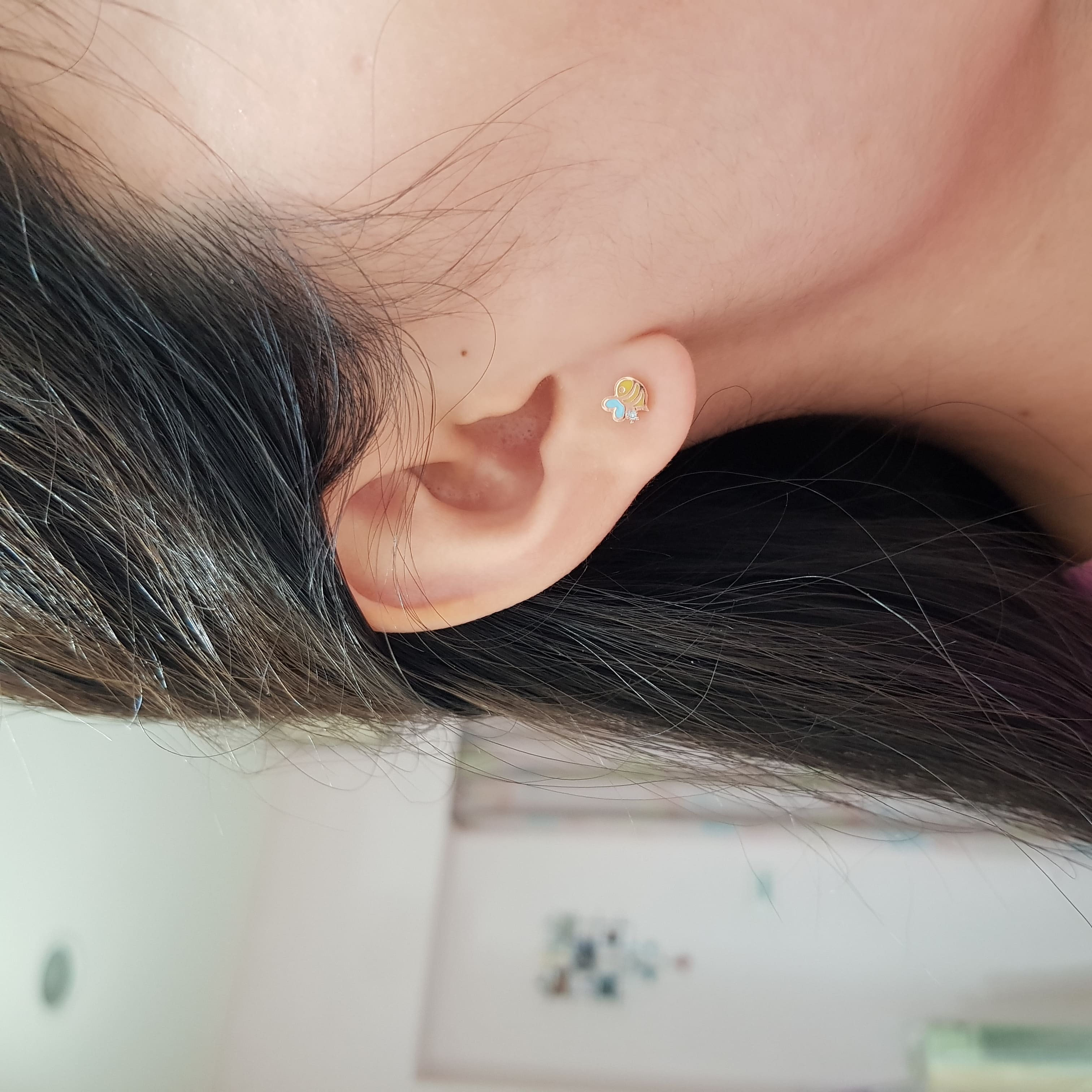 【F009】(925銀針耳環) 小蜜蜂 3