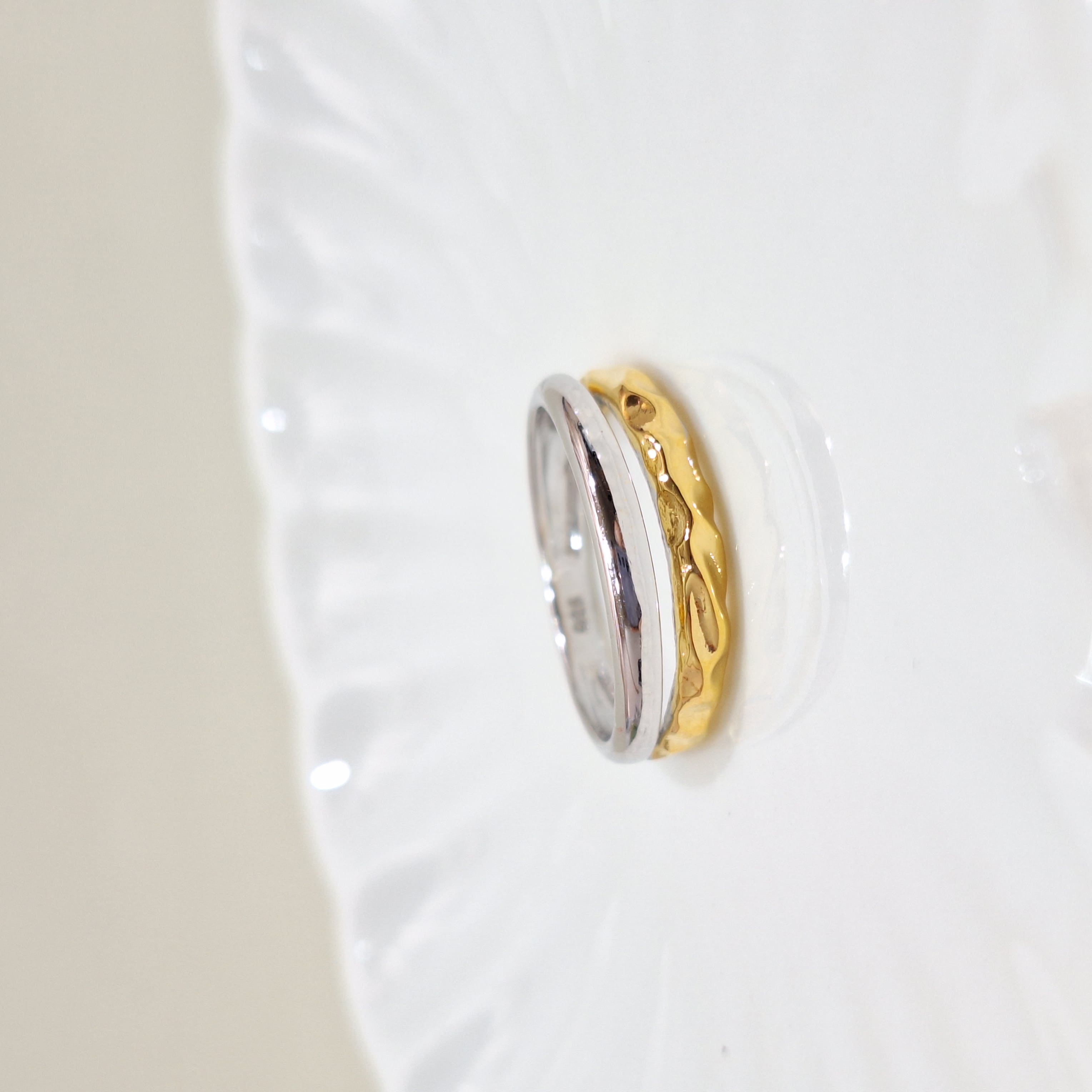 【G103】(925純銀戒指) 個性雙色戒