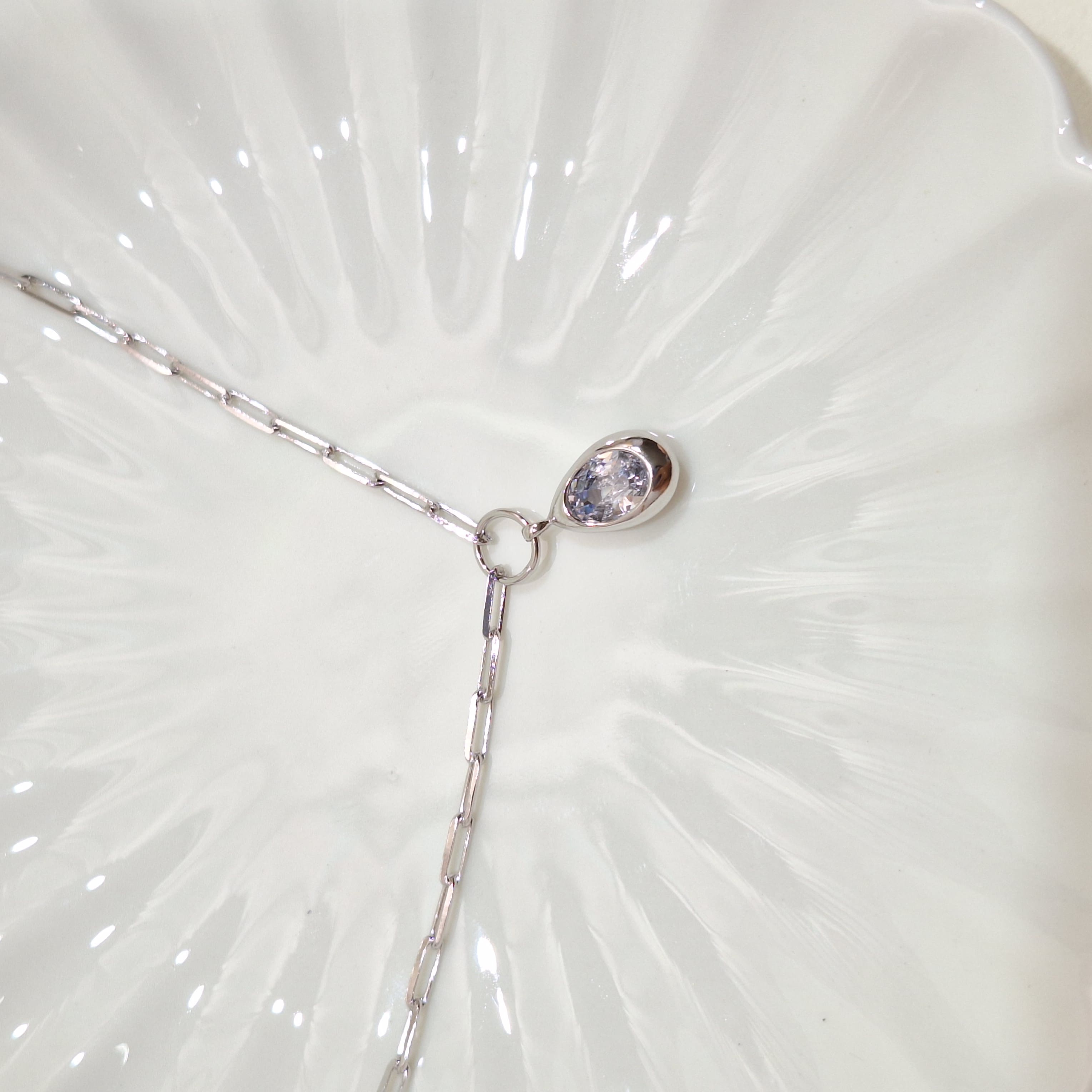 【G201】(925純銀項鍊) 水滴寶石鍊