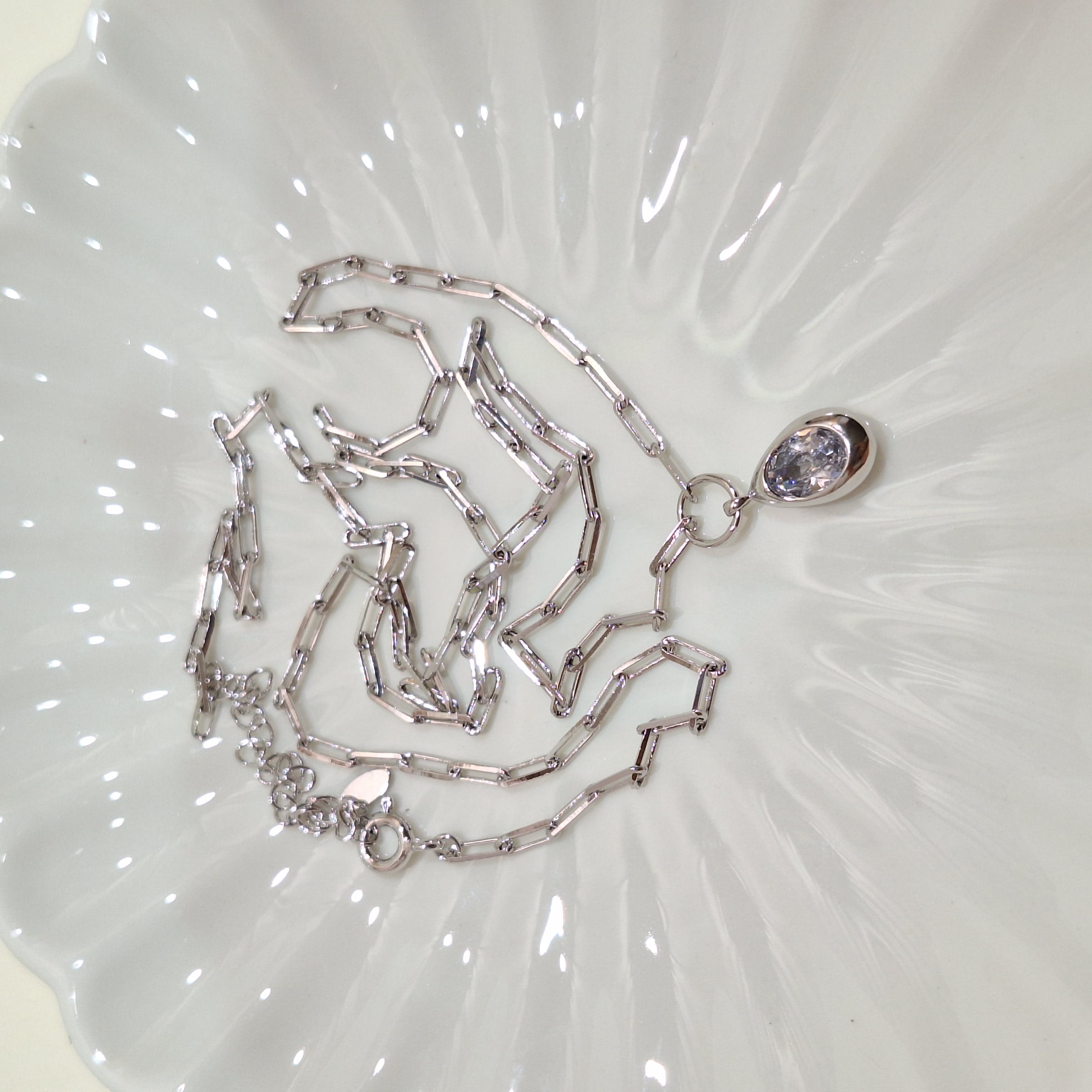 【G201】(925純銀項鍊) 水滴寶石鍊 2