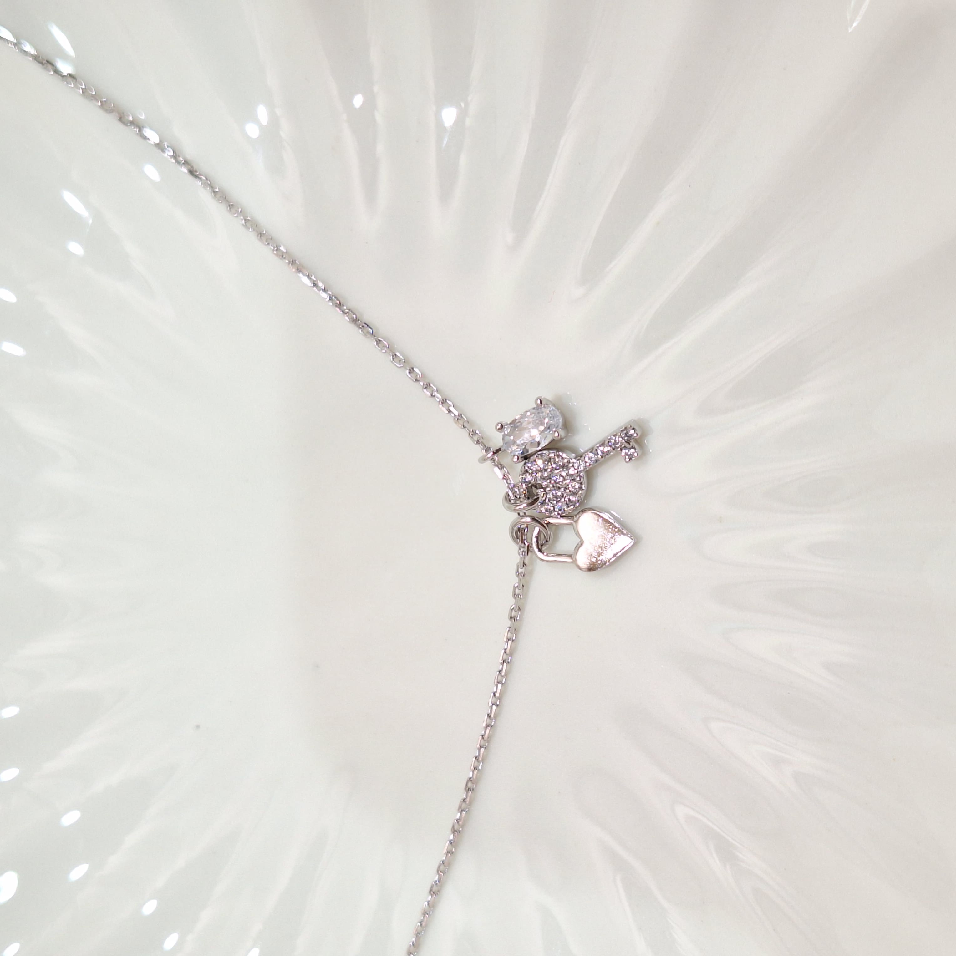 【G202】(925純銀項鍊) 愛心鎖鍊 2