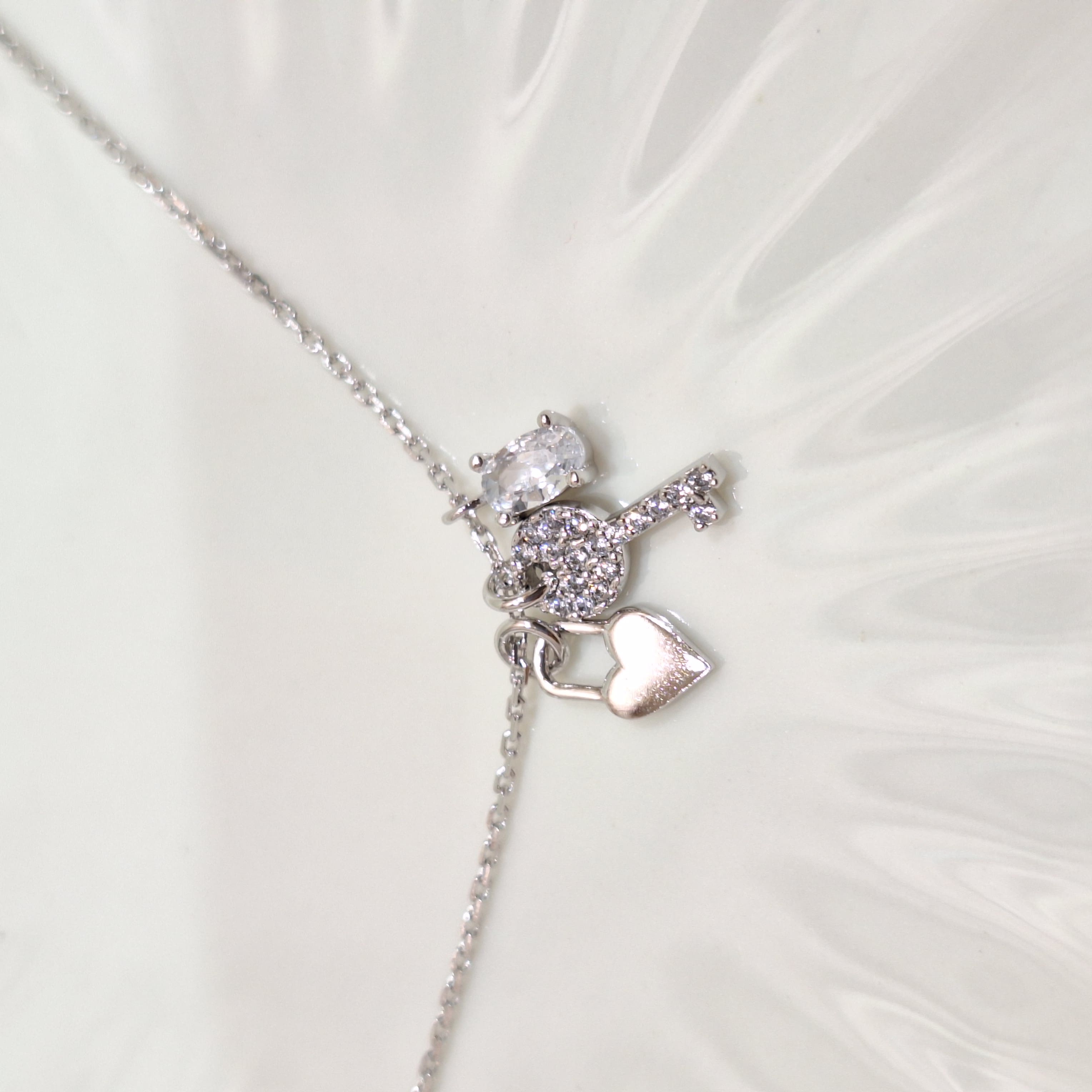 【G202】(925純銀項鍊) 愛心鎖鍊