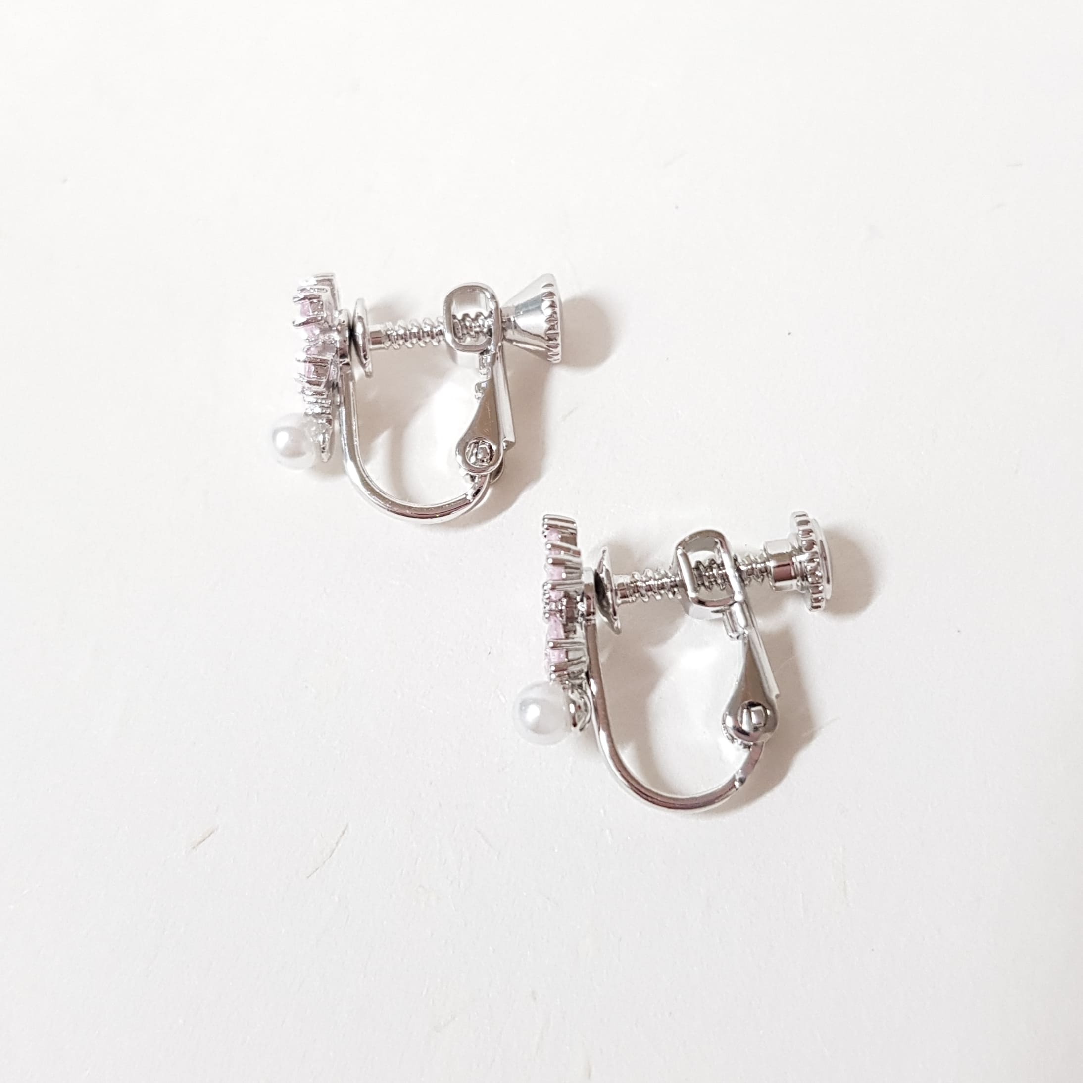 【J002】(925銀針耳環耳夾) 珍珠櫻花 4