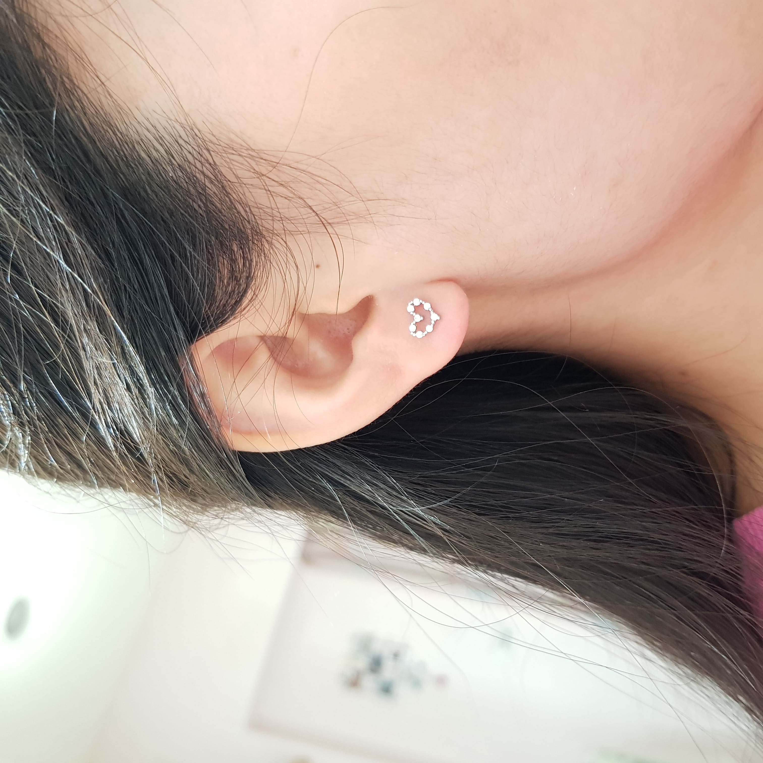 【J012】(925銀針耳環) 簡單愛 3