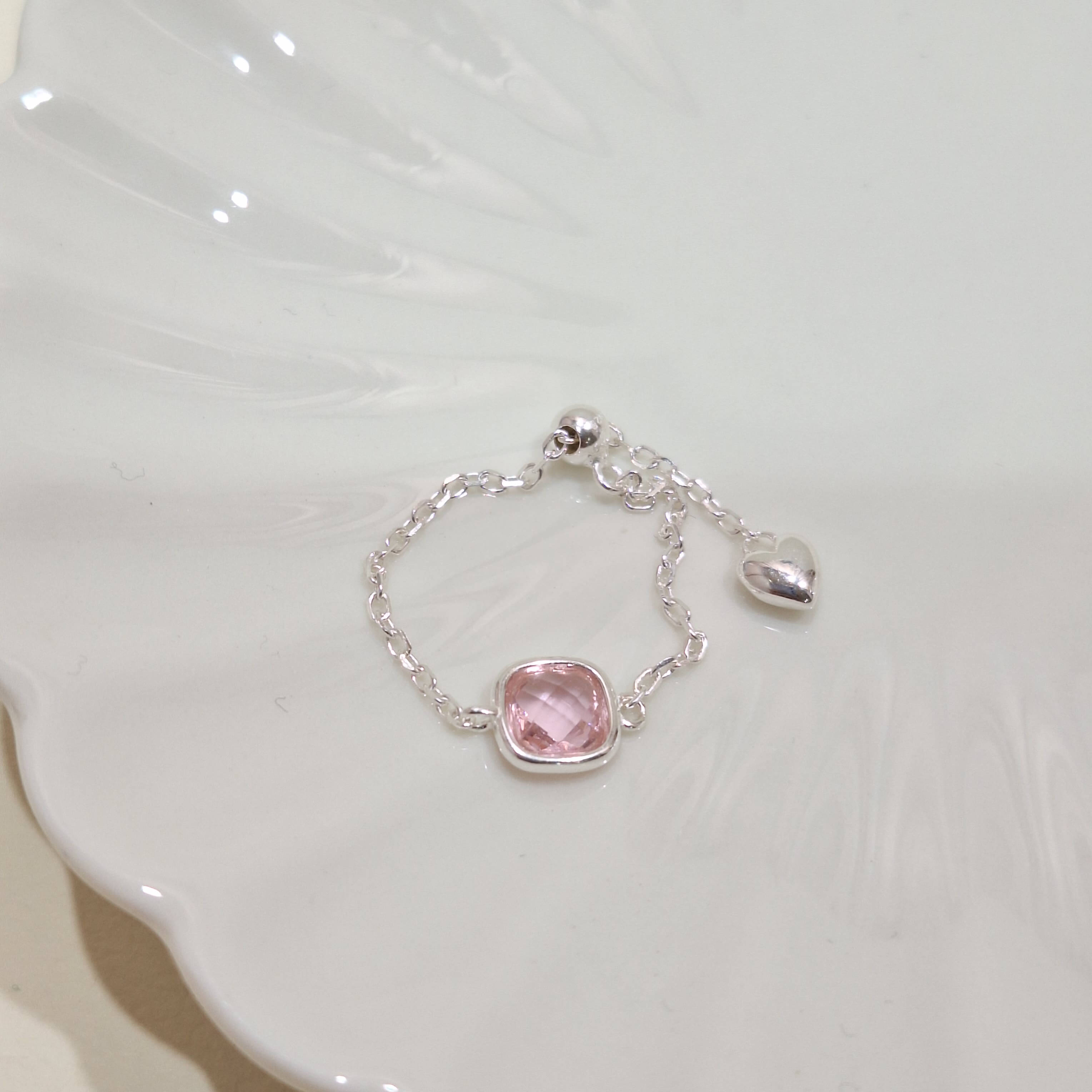 【P112】(925純銀戒指) 寶石墜戀戒 2