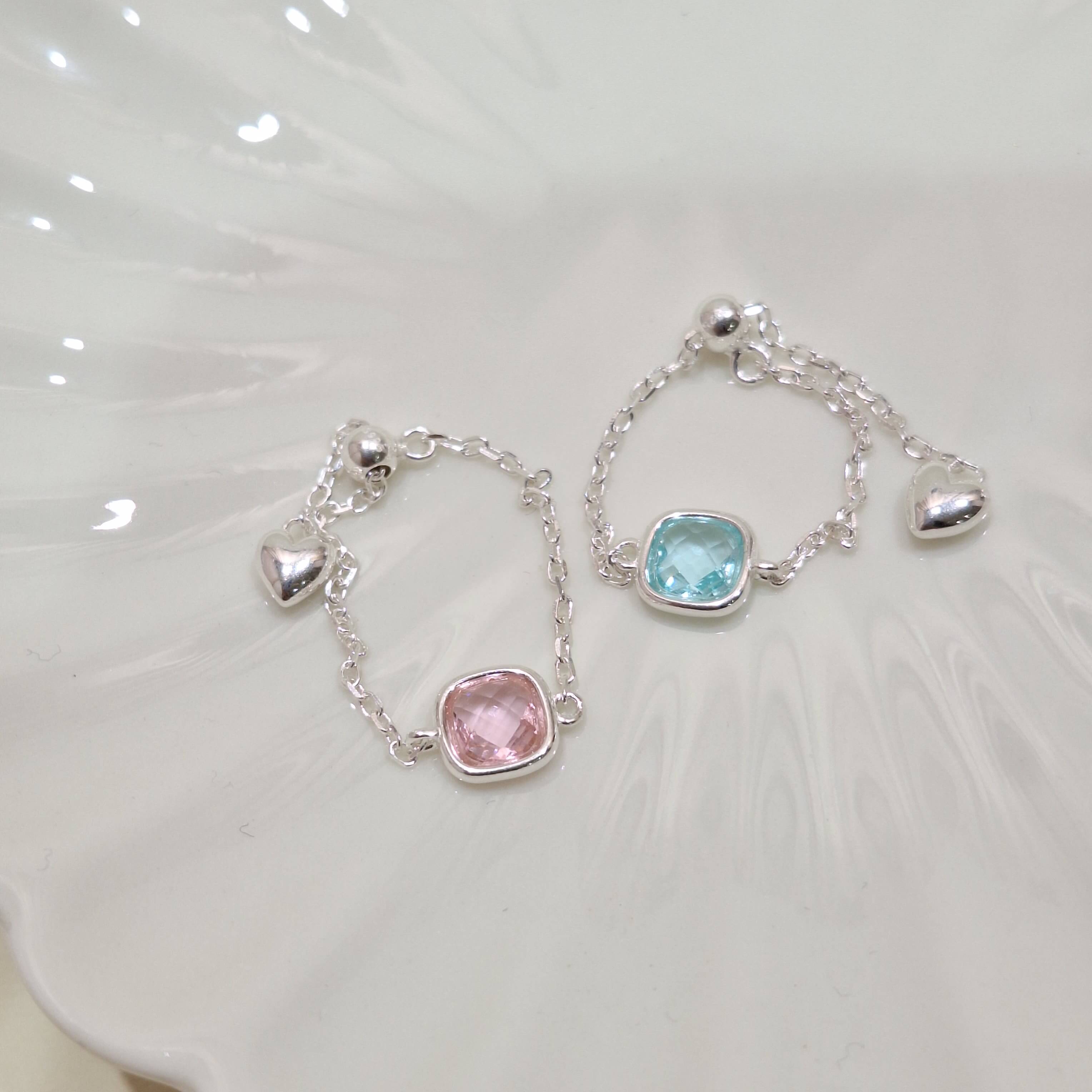 【P112】(925純銀戒指) 寶石墜戀戒