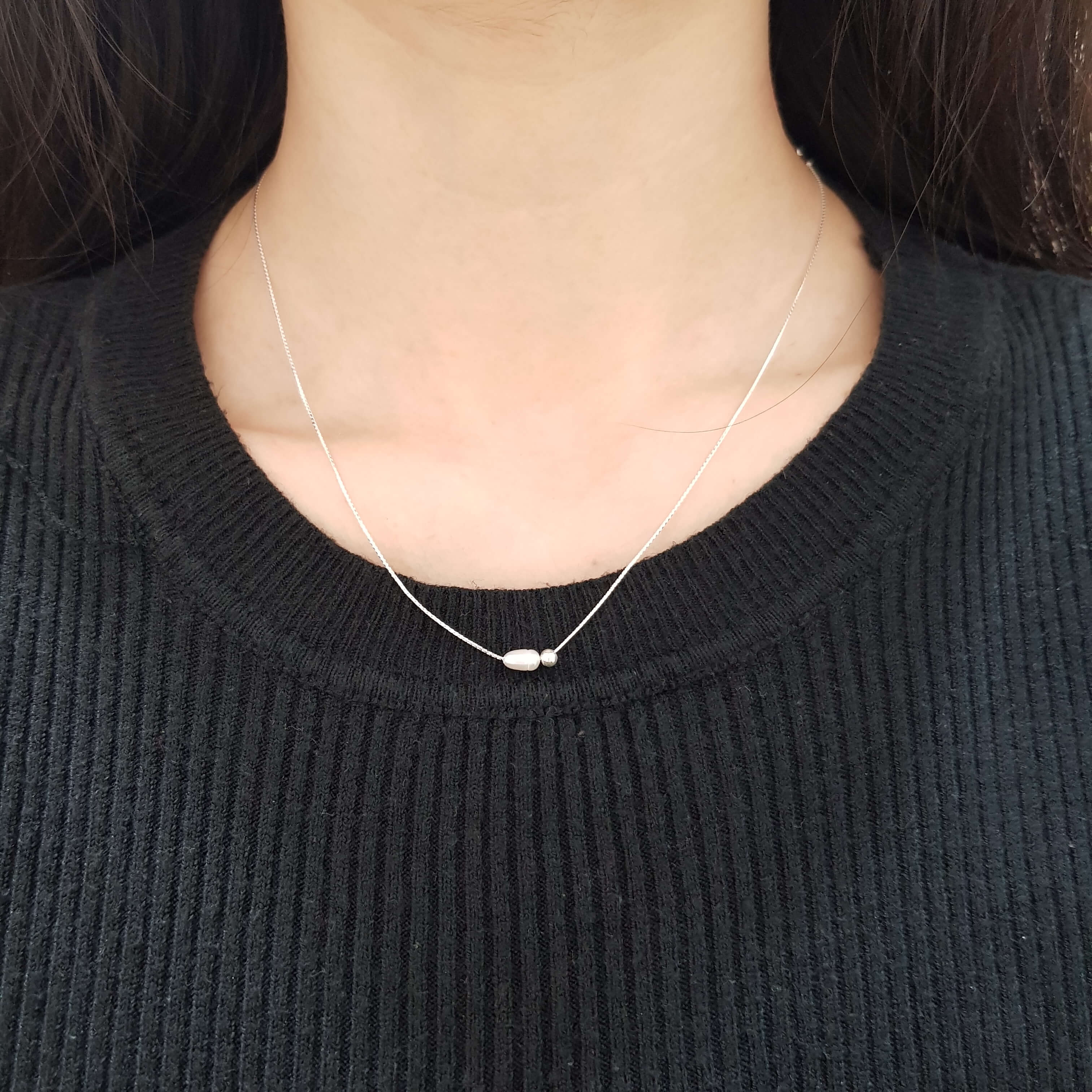 【P201】(925純銀項鍊) 氣質珠珠鍊 3