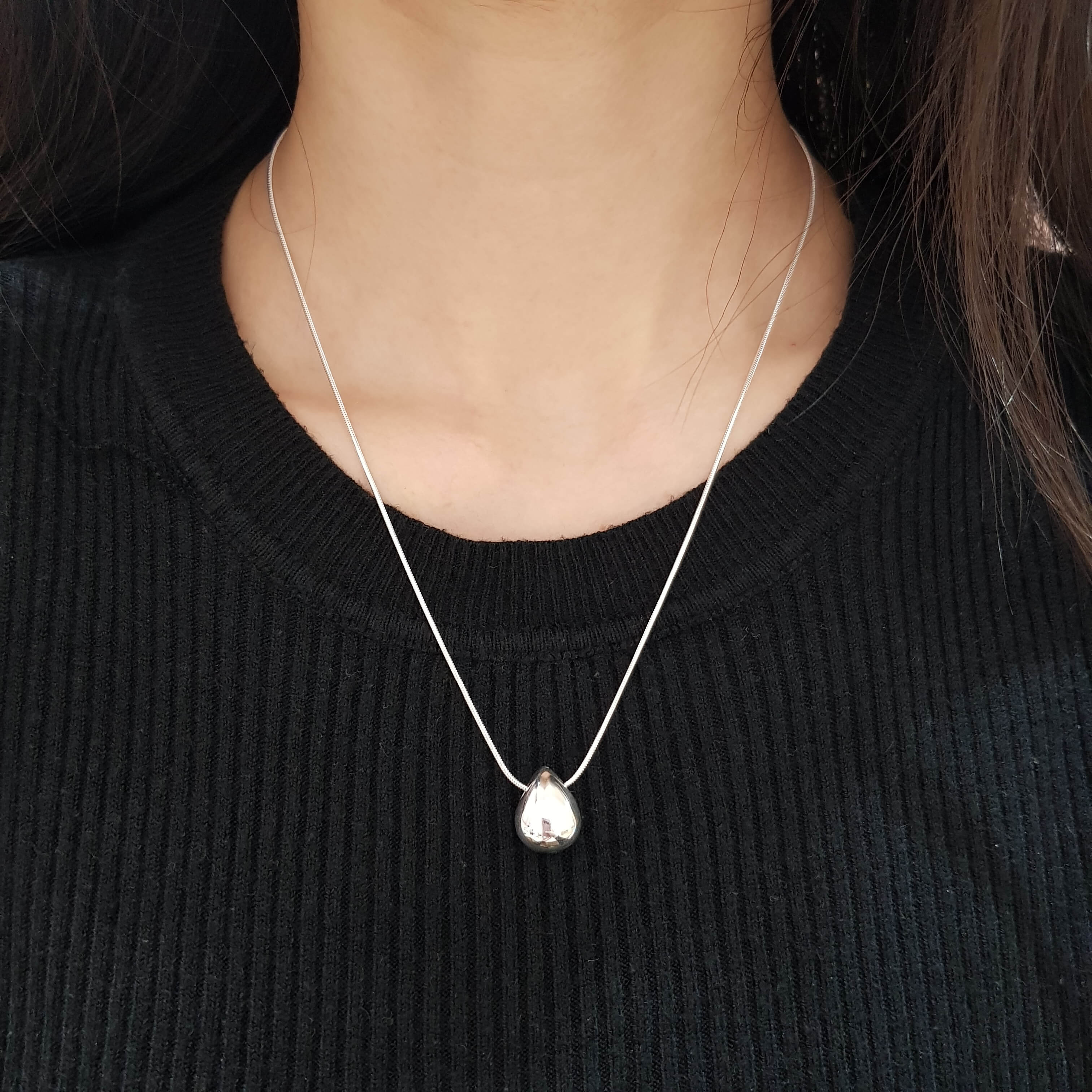 【P203】(925純銀項鍊) 大顆水滴鍊 3