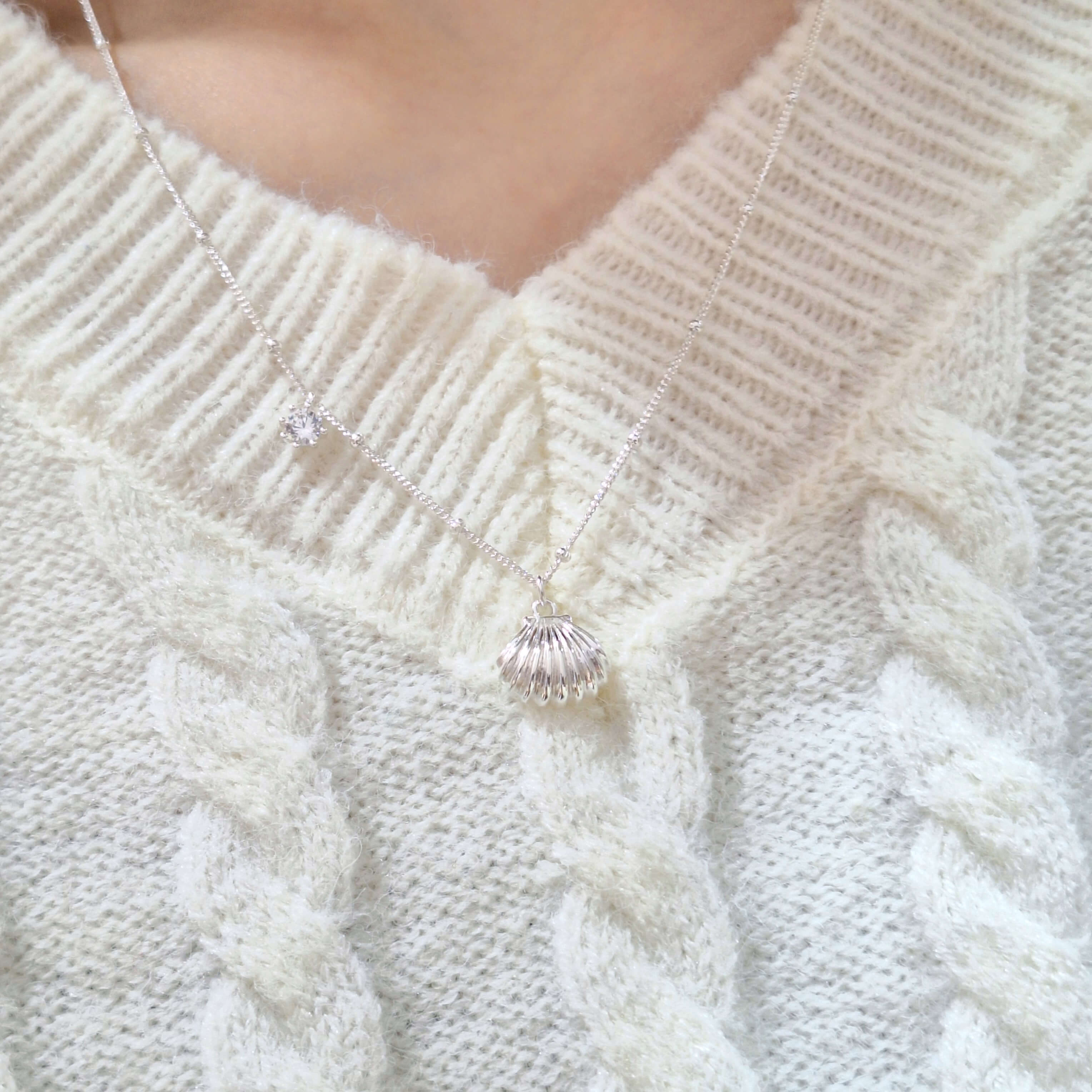 【P208】(925純銀項鍊) 沙灘貝殼鍊 3