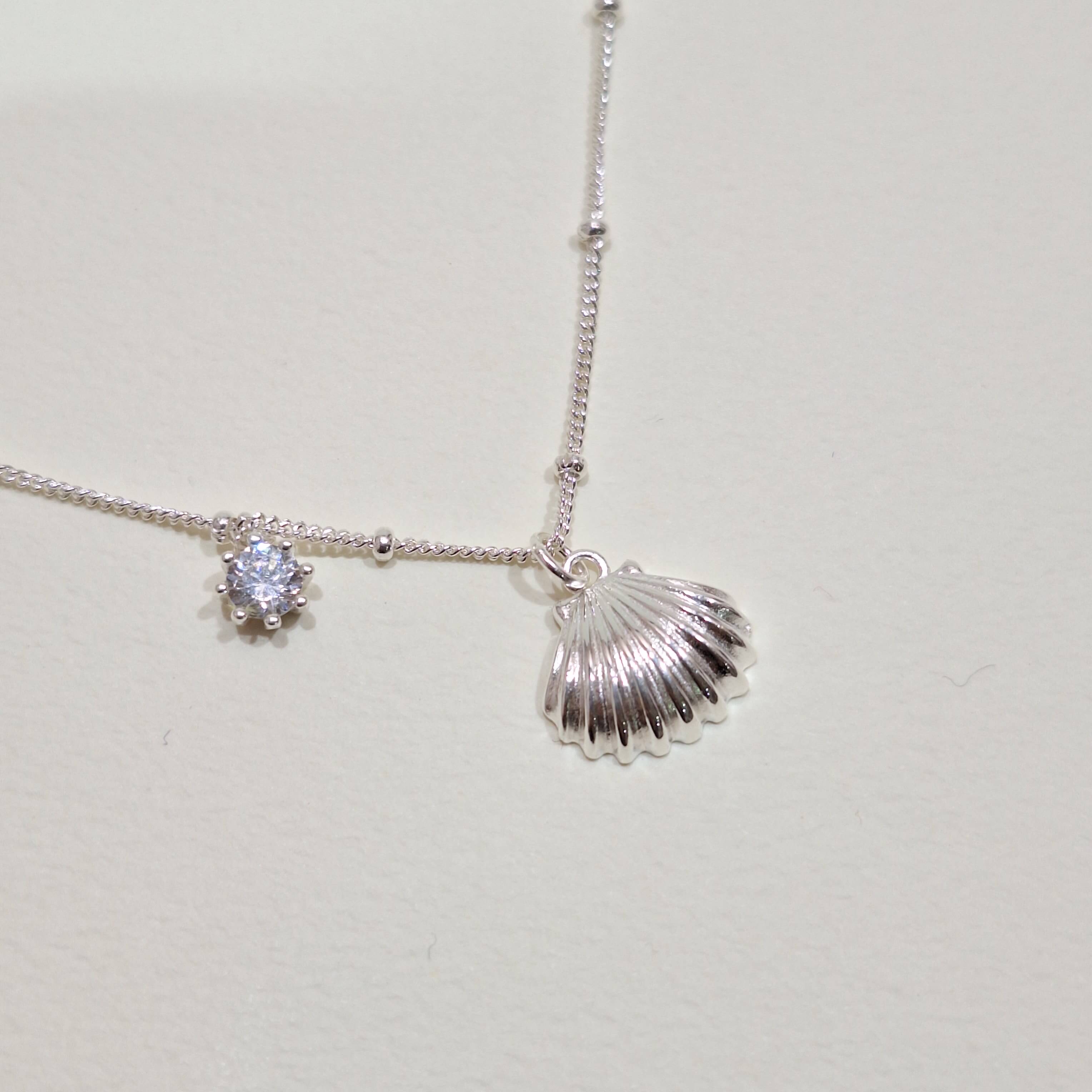 【P208】(925純銀項鍊) 沙灘貝殼鍊