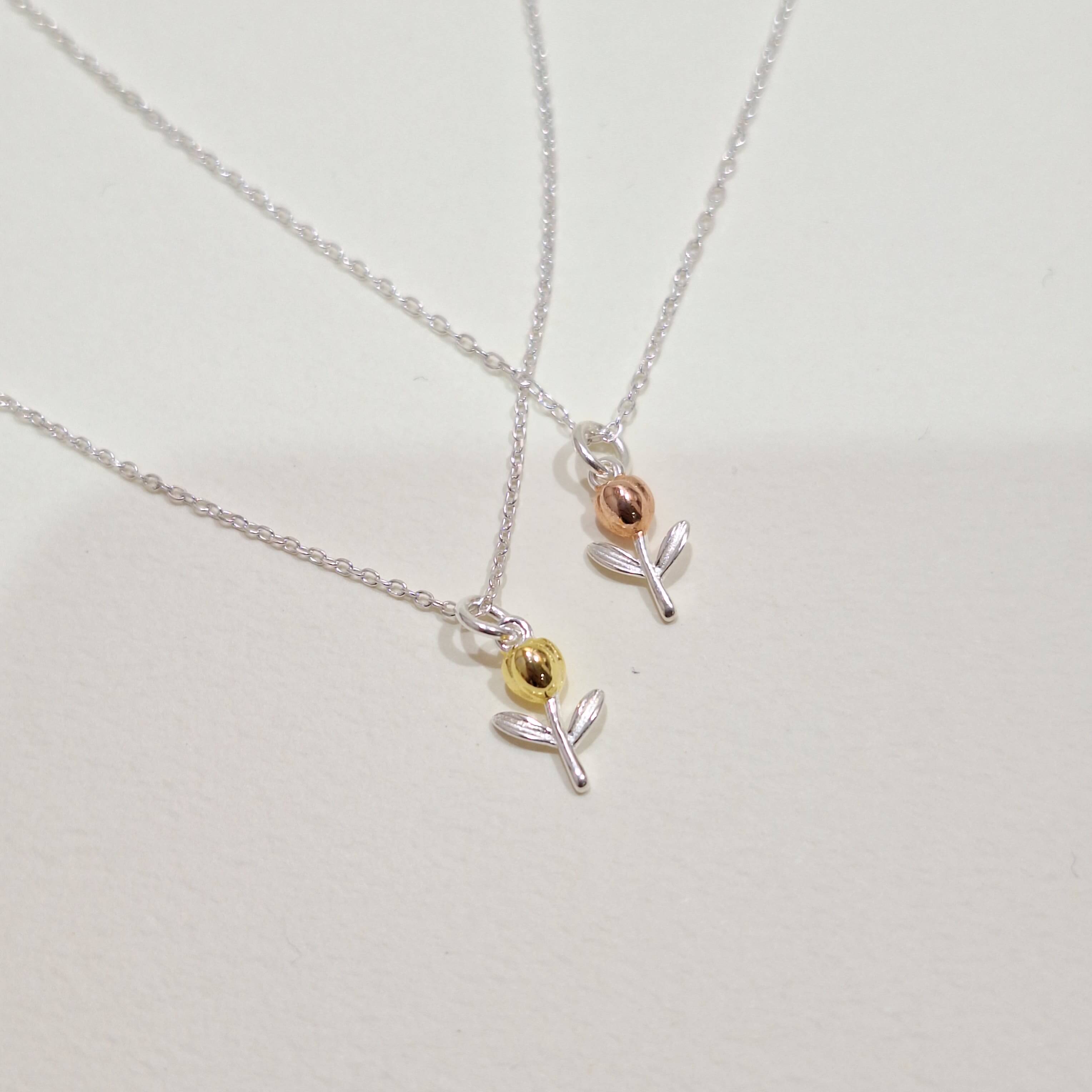 【P209】(925純銀項鍊) 鬱金香花鍊