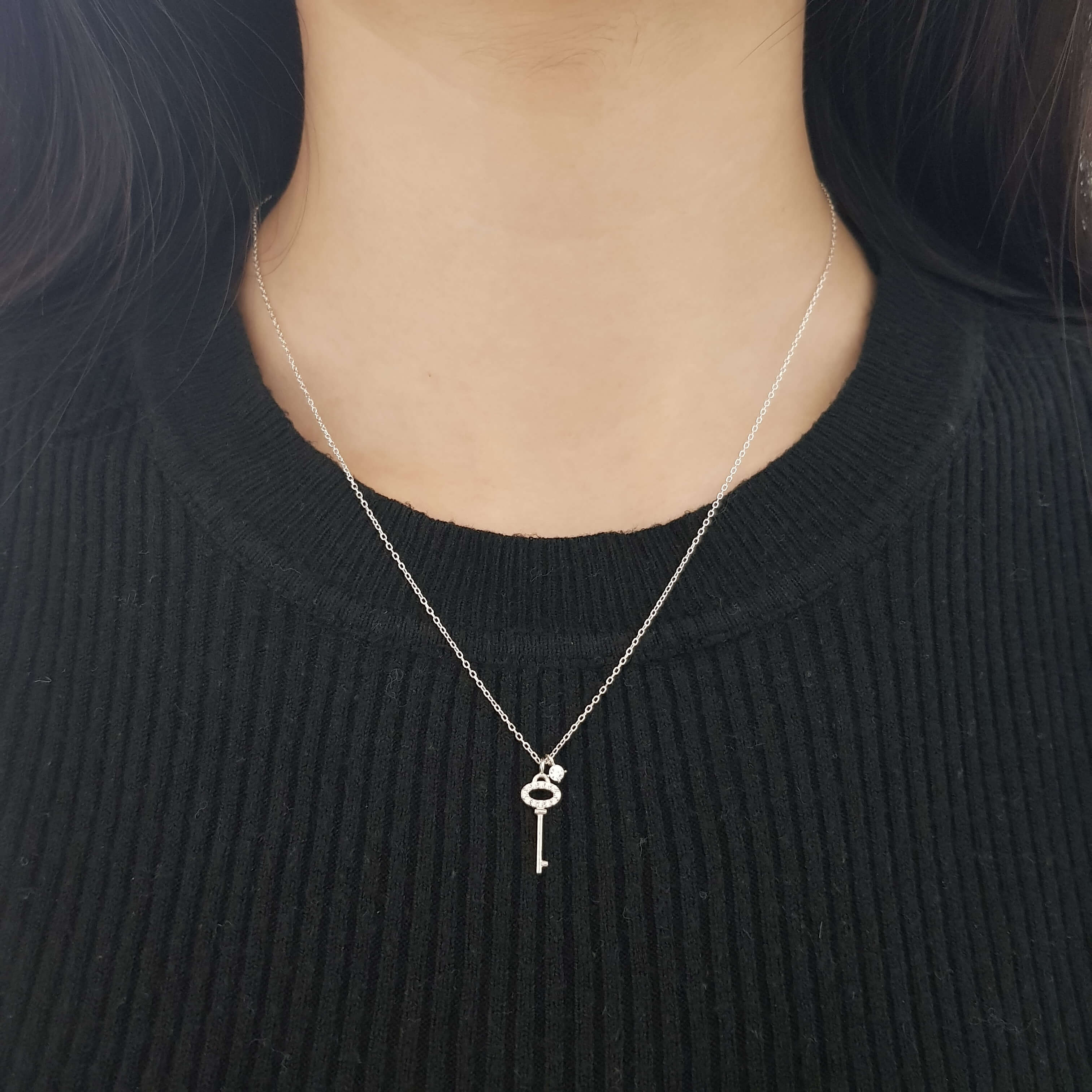 【T207】(925純銀項鍊) 鑰匙與鎖鍊 3