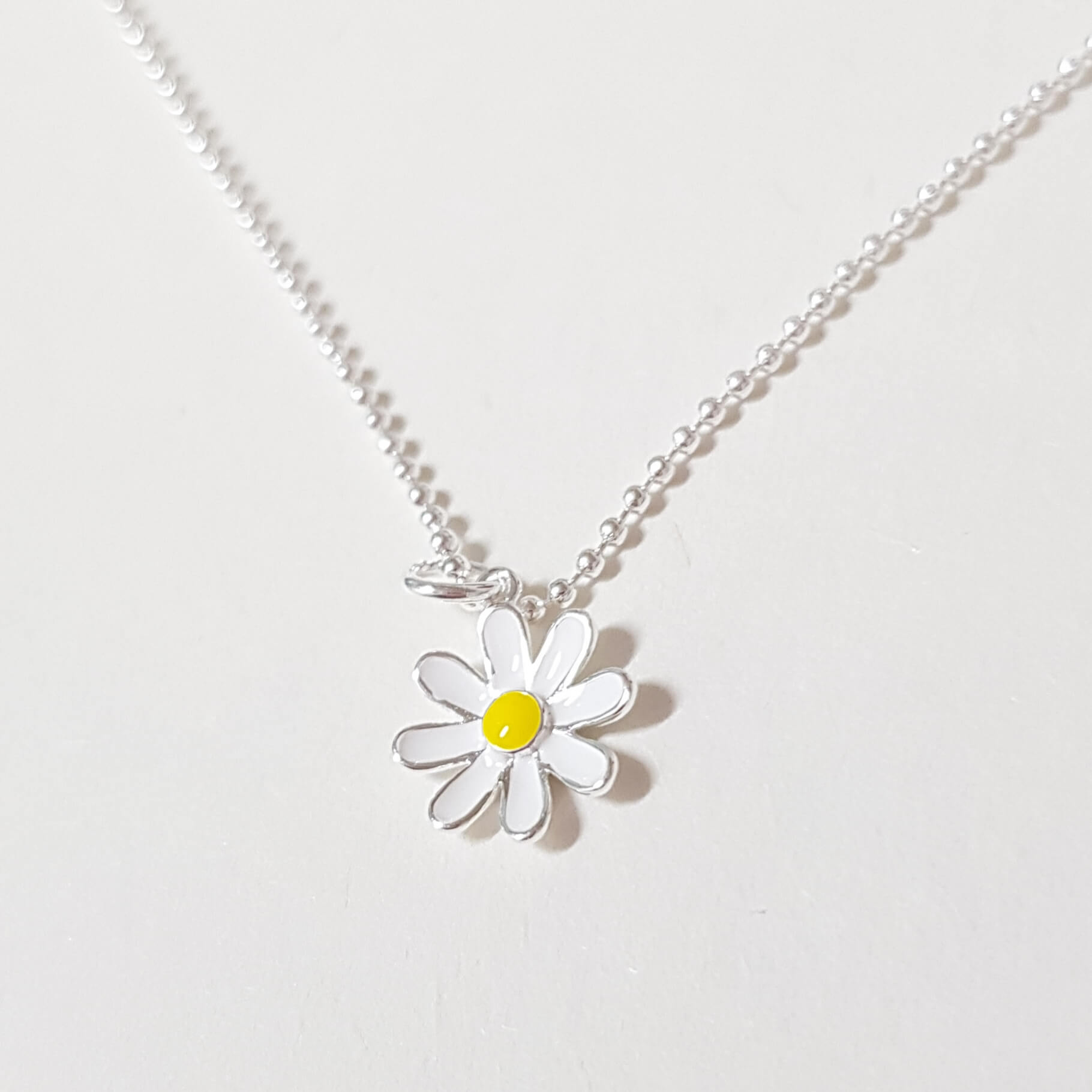 【W201】(925純銀項鍊) 瑪格麗特花鍊