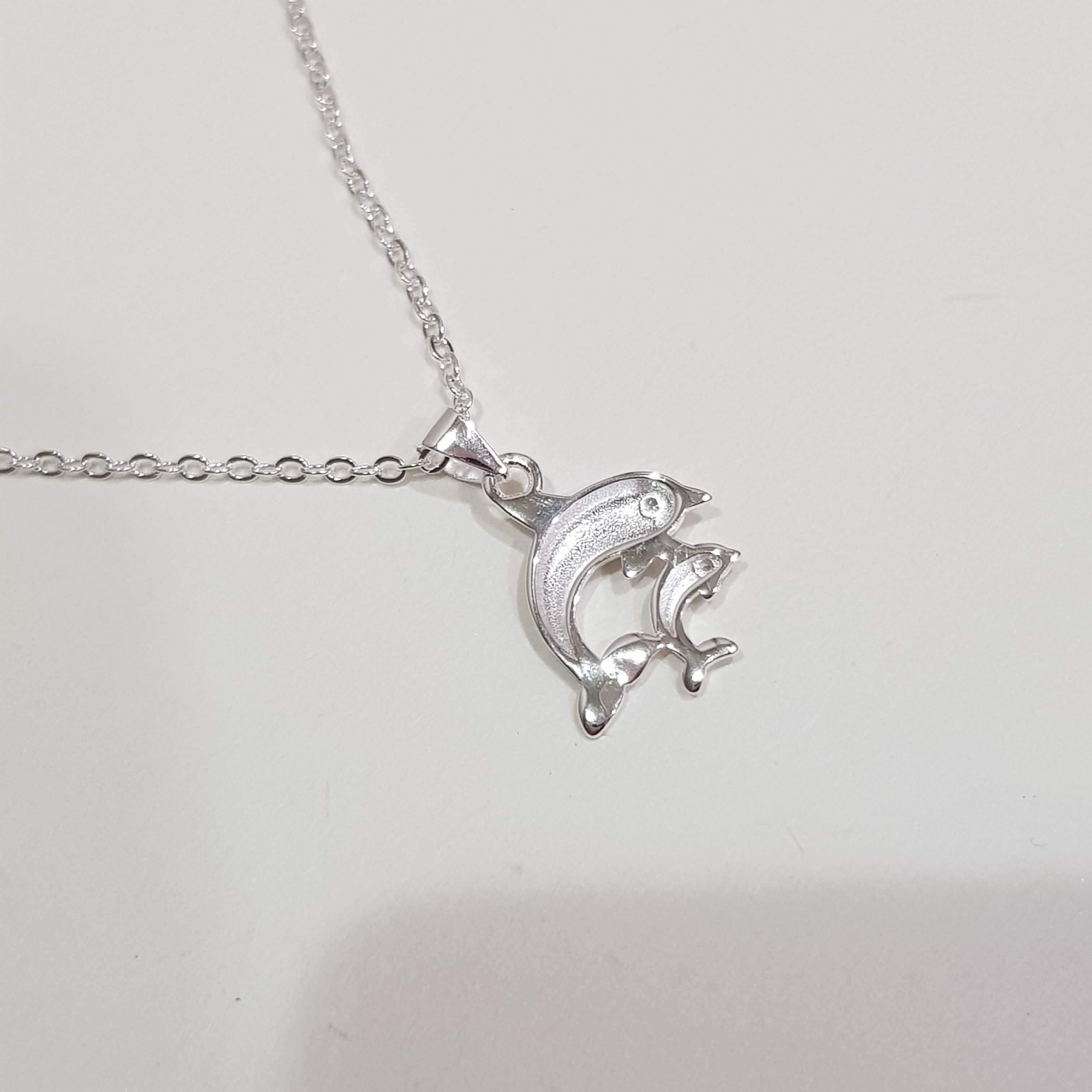 【W204】(925純銀項鍊) 大小海豚鍊 2